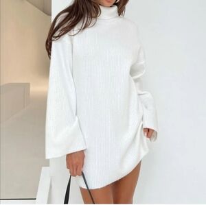Princess Polly NWT Sonelle Sweater Dress XS/S white